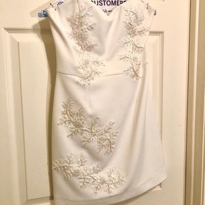 White, strapless beaded dress